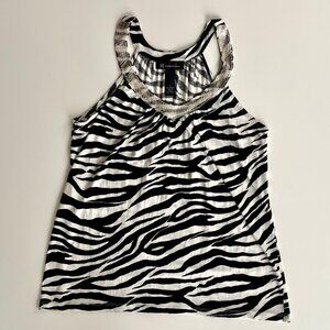 INC International Concepts Zebra Print Tank Top with beads-Size Small